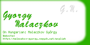 gyorgy malaczkov business card
